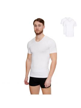 Logan V-Hals T-Shirt Wit 2-pack (-50%)