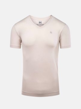 VAN HARVEY V-neck T-shirt beige